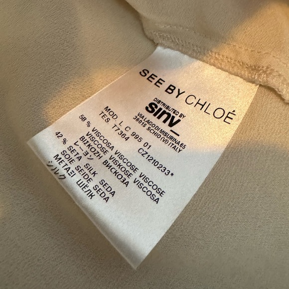 See By Chloe Silk Viscose Pleated blouse top size 4 - Picture 6 of 12
